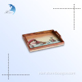 Hot Sale beautiful PU coating cheap custom wood tray